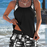 Tankini Mode Tie-Dye Top and Shorts Set