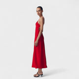 Solène  | Karmīnsarkana kleita Minimālistisks un elegants dizains