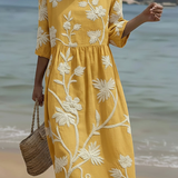 Margaret Hale™ - Retro Floral Midi Dress