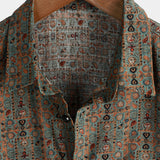 Vīriešu retro 70. gadu īsām piedurknēm vintage krekls