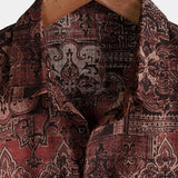 Vīriešu Retro 70. gadu Paisley Īsām Piedurknēm Atpūtas Krekls
