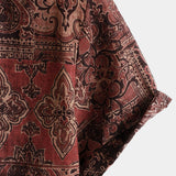 Vīriešu Retro 70. gadu Paisley Īsām Piedurknēm Atpūtas Krekls