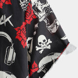 Vīriešu Skull Punk Rock T-krekls