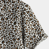 Vīriešu īsām piedurknēm krekls ar leopardu rakstu