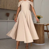 Isadora | Eleganta Maxi Kleita ar Atvērtiem Pleciem un Drapējumiem