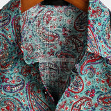 Vīriešu retro paisley stila vasaras krekls ar īsām piedurknēm