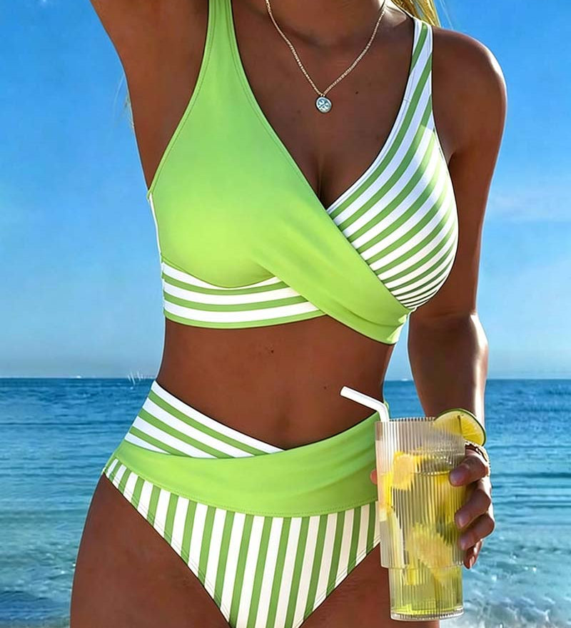 Svītrainais Krāsainais Bikini