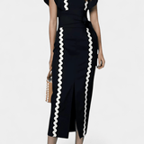 Fabiana | Eleganta tunika ar volāniem un kontrastējošām šuvēm