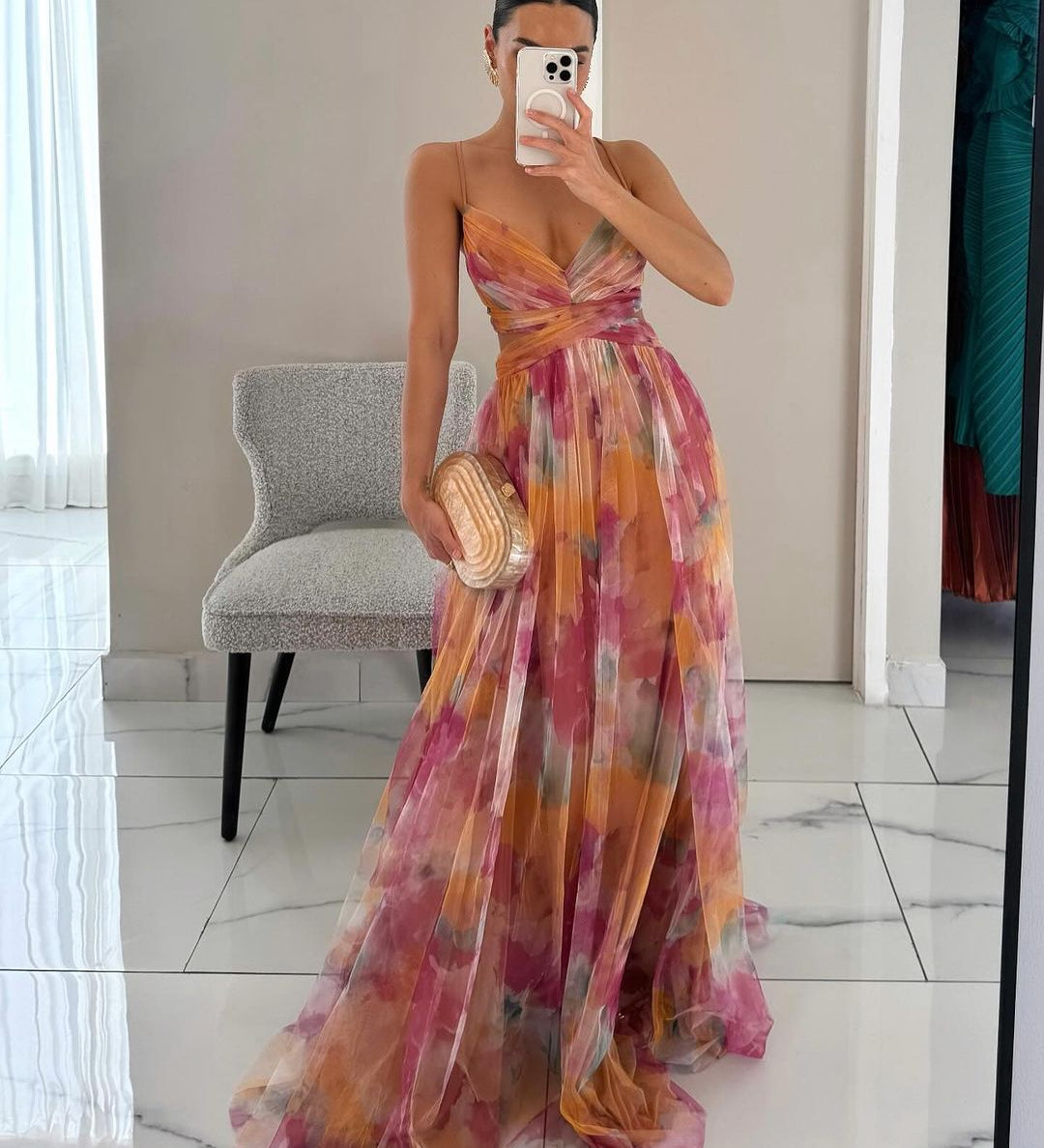 Madeline | Ziedains Garā Kleita, Kas Izstaro Eleganci Bez Pūlēm