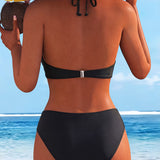 Krāsains Bikini ar Kakla Saiti