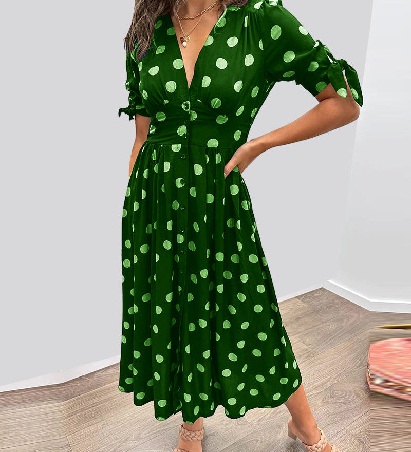 Monika | Eleganta kleita ar punktu rakstu