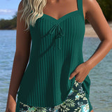 Laluna® | Svītrainais tankini komplekts ar pludmales šortiem