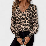 Joana | Eleganta blūze ar leoparda apdruku