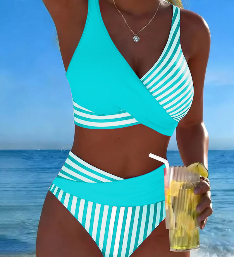 Svītrainais Krāsainais Bikini