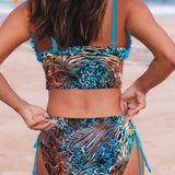 Seksīgs Leoparda Drukāts Bikini ar Ruffles