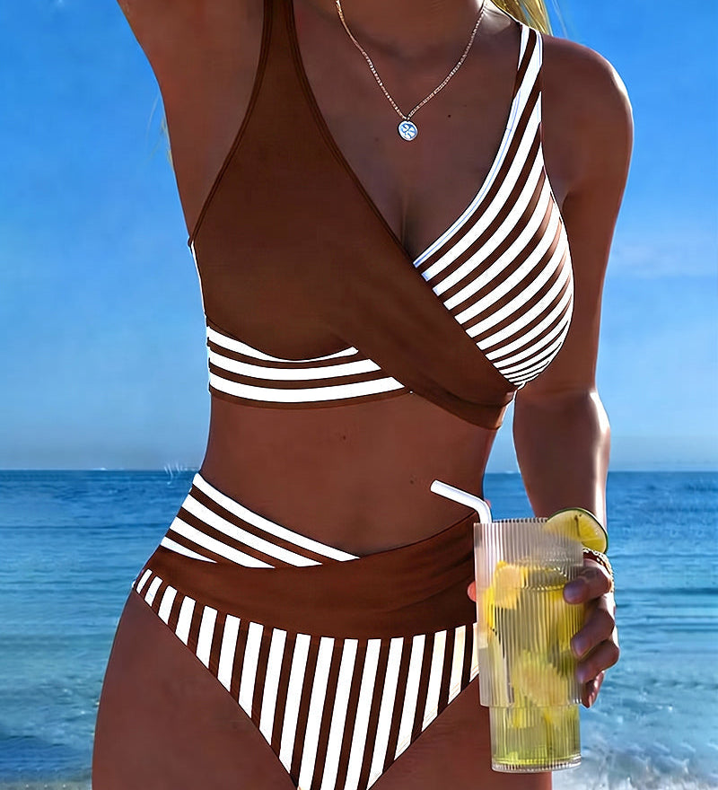 Svītrainais Krāsainais Bikini