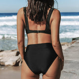 Krāsains augsta jostas bikinī