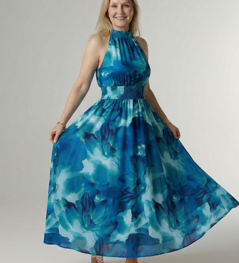 Sylin | Savākts Halter Midi Kleita