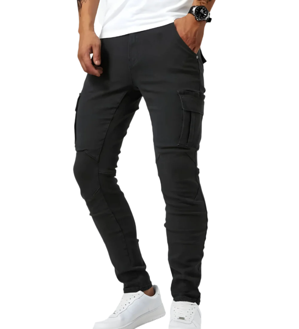 Ian | Vīriešu gaiši zilas slim-fit cargo bikses