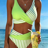 Svītrainais Krāsainais Bikini