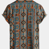Vīriešu stilīgs vintage retro krekls ar īsām piedurknēm
