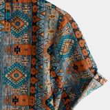 Vīriešu stilīgs vintage retro krekls ar īsām piedurknēm