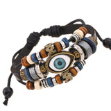 Retro Bohemian Acs Pearl Leather Bracelet