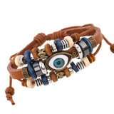 Retro Bohemian Acs Pearl Leather Bracelet