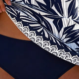 Botanical Print Halter Tankini