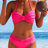 Krāsains Bikini ar Kakla Saiti
