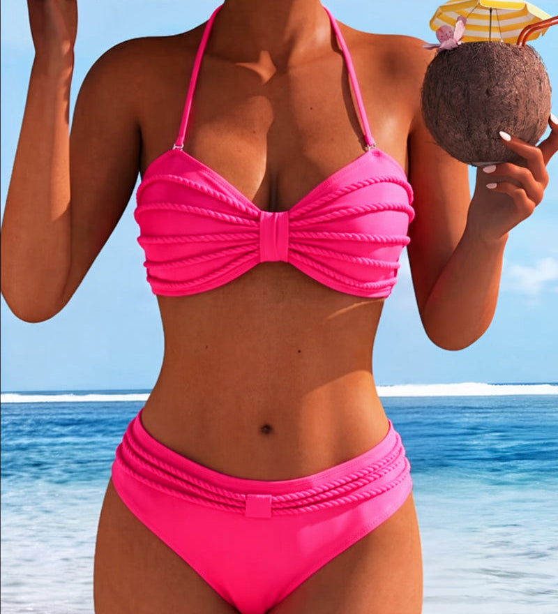 Krāsains Bikini ar Kakla Saiti
