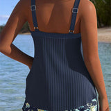 Laluna® | Svītrainais tankini komplekts ar pludmales šortiem