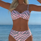 Zebra Print Raksta Bikini Bralette