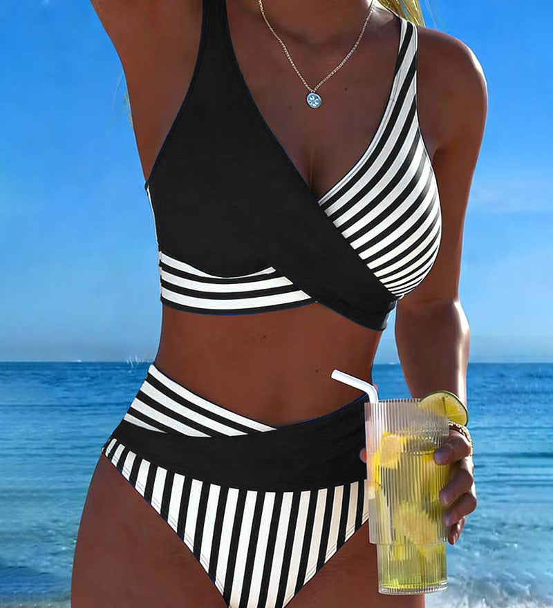Svītrainais Krāsainais Bikini