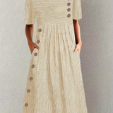 Marina | Eleganta Svītrainā Midi Kleita